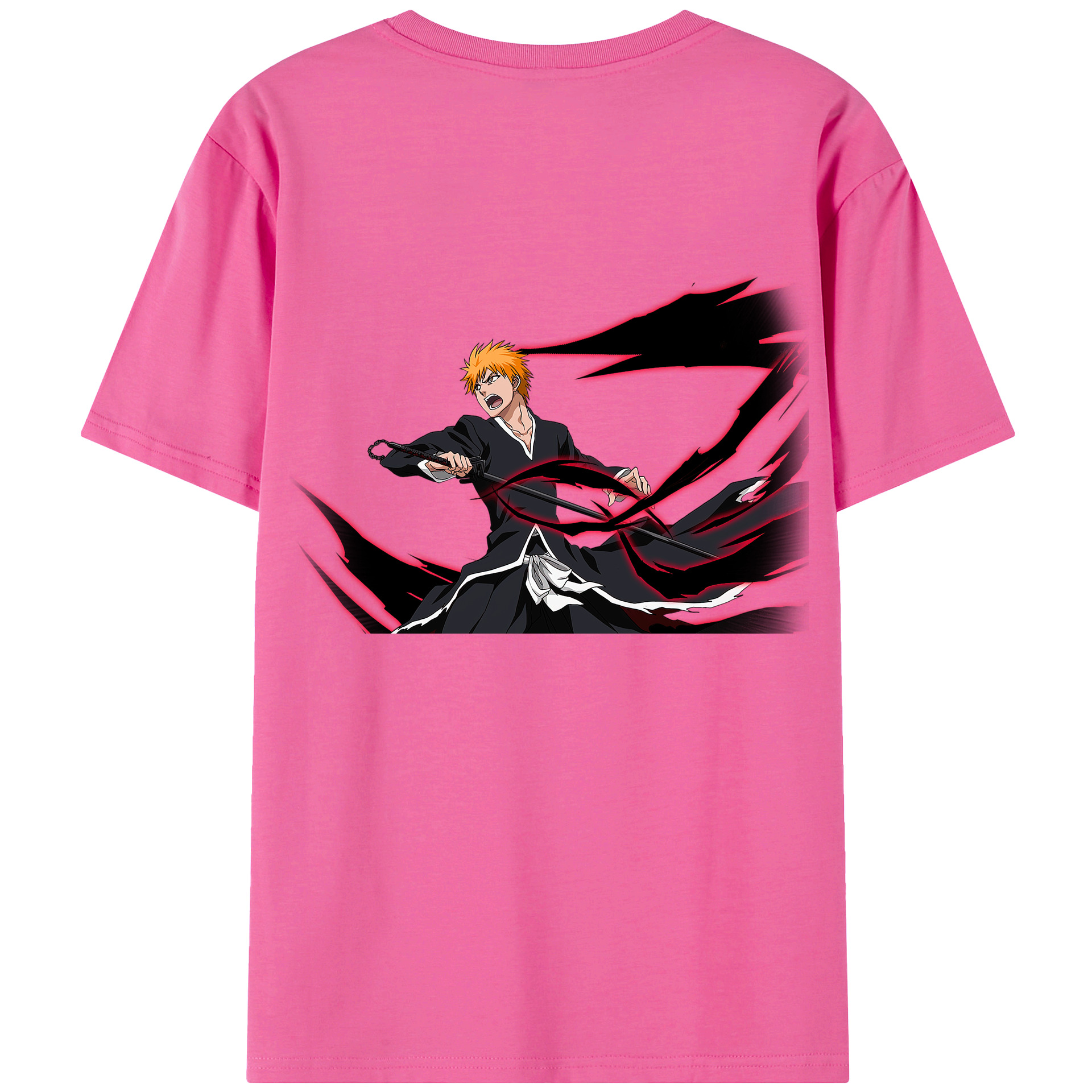 （画像用） ブリーチ 黒崎一護（くろさき いちご）BLEACH Kurosaki Ichigo レディース半袖Tシャツ(バックプリント)